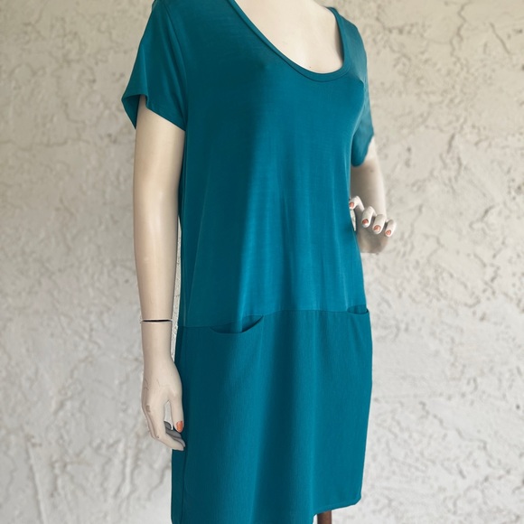 DOLAN Left Coast Collection Dress Turquoise Blue Stretch Tunic Anthropologie PL - Picture 5 of 8